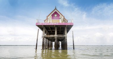 4 Sep 2020, Bangkok.Tayland, Tayland Tayland Tayland Tayland Tayland 'ın Tayland Okyanusu üzerindeki Bangkok şehrinin sonundaki vintage bina Asya' nın dönüm noktalarından biridir.