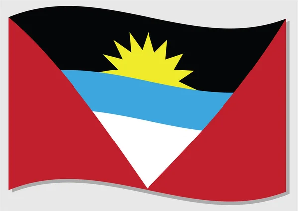 Bandeira Ondulante Antígua Barbuda Vetor Gráfico Acenando Antiguan Barbudan Bandeira — Vetor de Stock