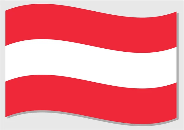 Bandeira Ondulante Áustria Vetor Gráfico Acenando Ilustração Bandeira Austríaca Áustria — Vetor de Stock