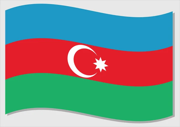Azerbajdzsáni Vektor Grafikájának Lobogtatása Azerbajdzsáni Zászló Illusztrációt Lengetve Azerbajdzsán Ország — Stock Vector