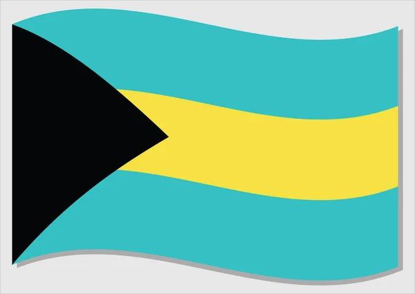 Fahnenschwenken Der Bahamas Vektorgrafik Fahne Schwenkend Bahamas Flagge Weht Wind — Stockvektor