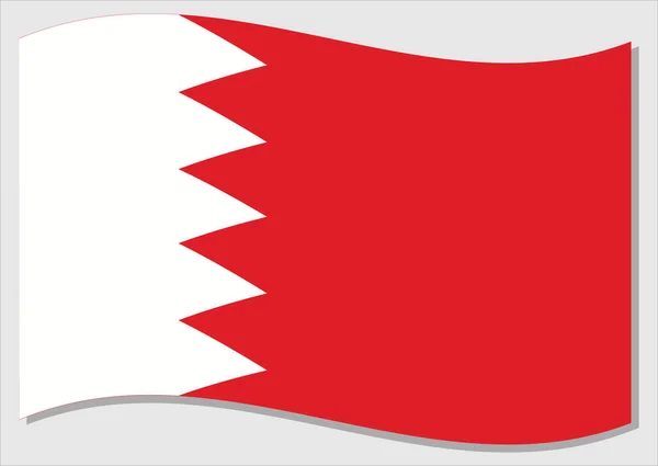 Sventolando Bandiera Del Bahrein Grafica Vettoriale Sventolando Bandiera Bahrein Illustrazione — Vettoriale Stock