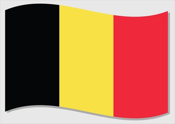 Drapeau Flottant Belgique Graphique Vectoriel Illustration Drapeau Belge Drapeau Belgique — Image vectorielle