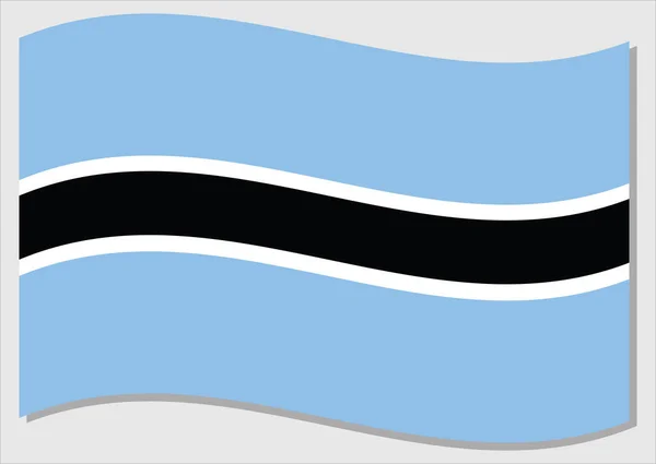 ボツワナのベクトルグラフィックの波のフラグ バツワナの旗のイラストを振る 風の中でのボツワナの国旗波は自由と独立の象徴です — ストックベクタ