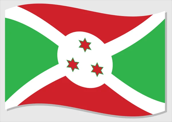Bandeira Ondulante Gráfico Vetorial Burundi Ilustração Bandeira Burundiana Burundi Bandeira —  Vetores de Stock