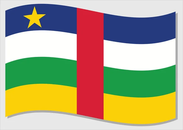 Viftande Flagga Centralafrikanska Republiken Vektor Grafik Viftar Centralafrikanska Flaggan Illustration — Stock vektor