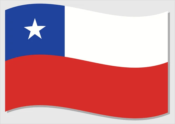 Viftande Flagga Chile Vektor Grafik Viftar Chilensk Flagga Illustration Chile — Stock vektor