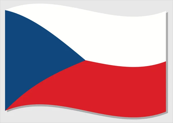 挥动着捷克矢量图形的旗帜 挥动捷克国旗图解 在风中摇曳的捷克国旗是自由和独立的象征 — 图库矢量图片