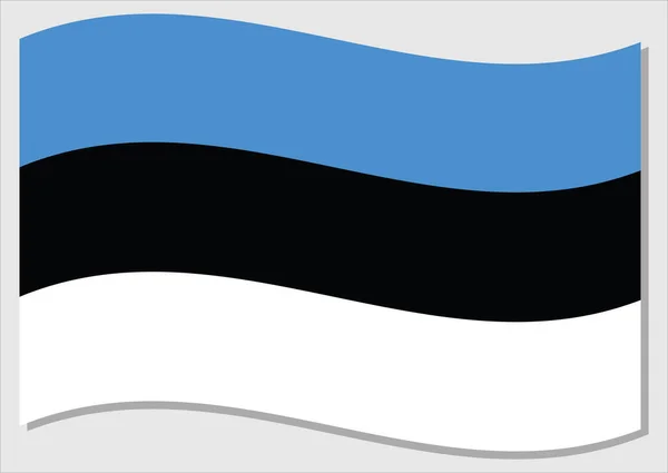 Sventolando Bandiera Dell Estonia Grafica Vettoriale Sventolando Bandiera Estone Illustrazione — Vettoriale Stock
