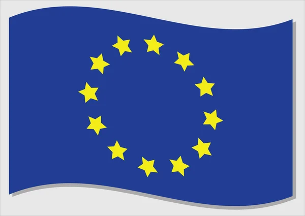 Bandeira Ondulante Gráfico Vetorial União Europeia Acenando Ilustração Bandeira Onda —  Vetores de Stock