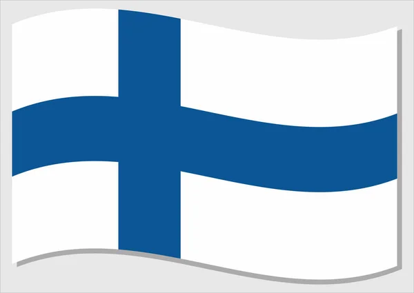 Drapeau Flottant Finlande Graphique Vectoriel Illustration Drapeau Finlandais Drapeau Finlandais — Image vectorielle