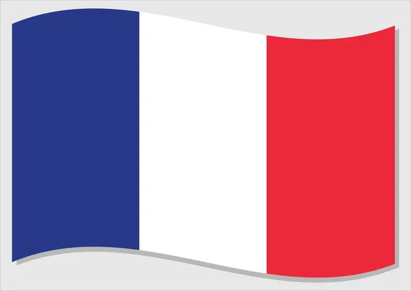 Drapeau Flottant France Vectoriel Graphique Illustration Drapeau Français France Drapeau — Image vectorielle