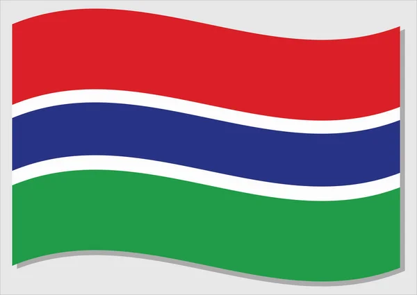Flagge Schwenkend Von Gambia Vektorgrafik Schwingende Gambische Flagge Gambia Flagge — Stockvektor