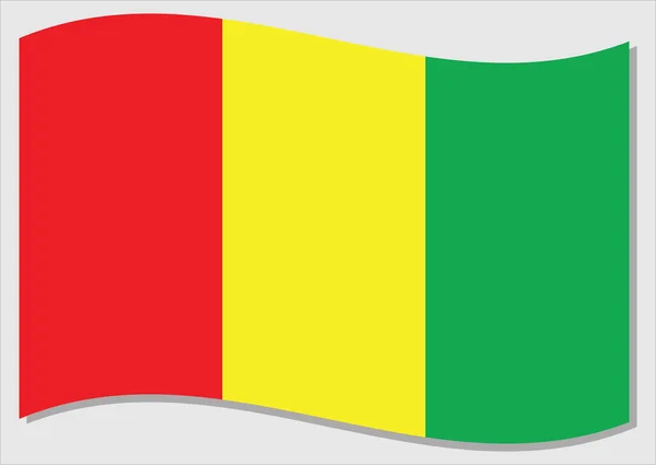 Drapeau Flottant Guinée Graphique Vectoriel Illustration Drapeau Guinéen Drapeau Pays — Image vectorielle