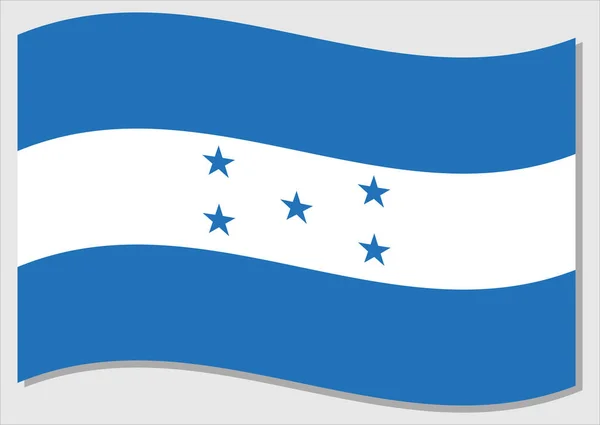 Bandeira Ondulante Honduras Vetor Gráfico Ilustração Bandeira Hondurenha Honduras Bandeira — Vetor de Stock