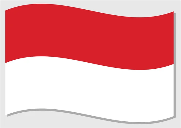 Ondeando Bandera Indonesia Vector Gráfico Ilustración Ondeando Bandera Indonesia Indonesia — Vector de stock