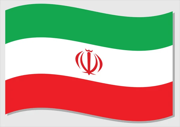 Sventolando Bandiera Dell Iran Grafica Vettoriale Sventola Illustrazione Della Bandiera — Vettoriale Stock