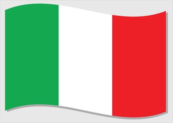 Bandeira Ondulante Itália Vetor Gráfico Acenando Ilustração Bandeira Italiana Itália —  Vetores de Stock