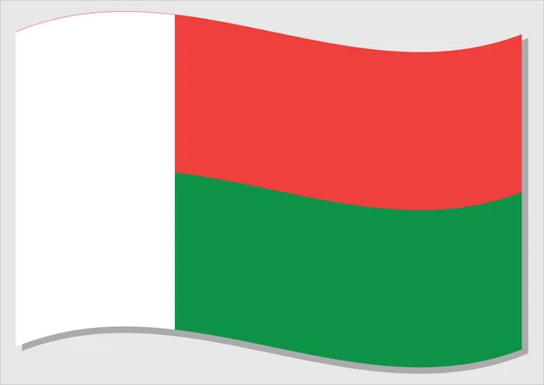 Waving Flag Madagascar Vector Graphic Waving Malagasy Flag Illustration Madagascar — Stock Vector