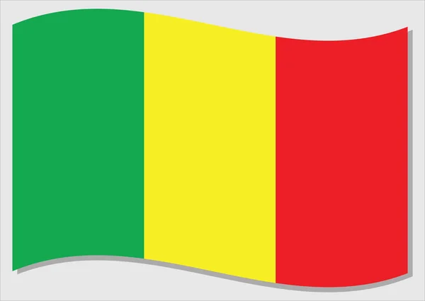 Размахивание Флагом Векторной Графики Мали Размахиваю Малийским Флагом Флаг Мали — стоковый вектор