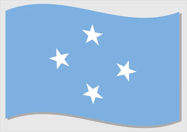 Κυματιστή Σημαία Του Διανυσματικού Γραφικού Της Μικρονησίας Κυματίζοντας Micronesian Σημαία — Διανυσματικό Αρχείο