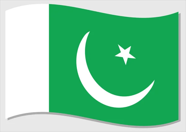 Machanie Flagą Pakistanu Wektor Graficzny Machając Pakistańską Flagą Flaga Pakistanu — Wektor stockowy