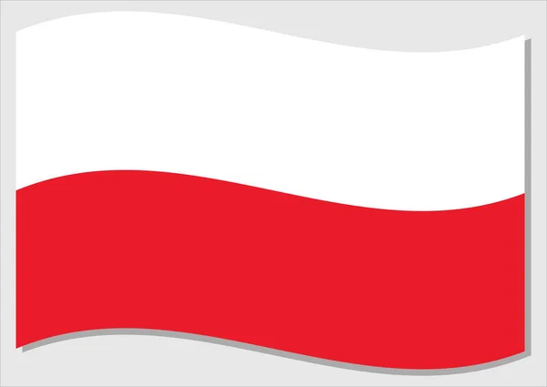 Drapeau Ondulé Pologne Graphique Vectoriel Illustration Drapeau Polonais Drapeau Pologne — Image vectorielle