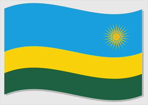 Zwaaiende Vlag Van Rwanda Vectorgrafiek Zwaaiende Rwandese Vlag Illustratie Rwanda — Stockvector