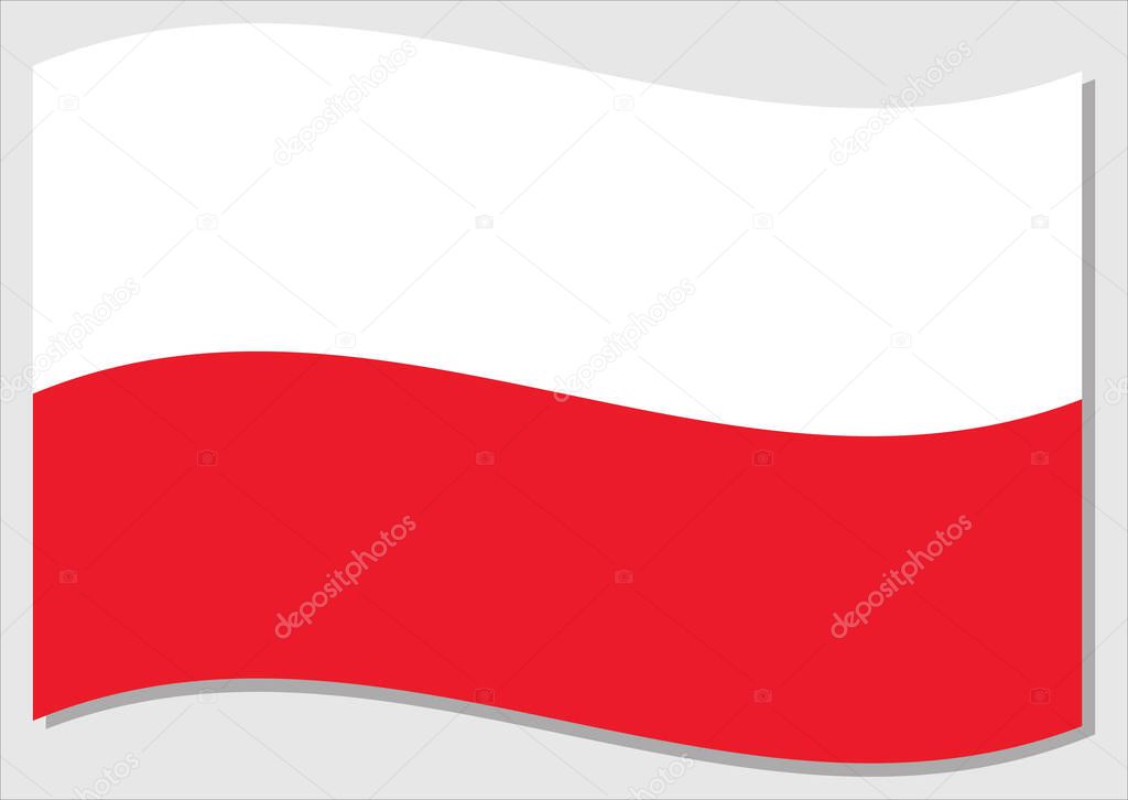 Waving flag of Poland vector graphic. Waving Polish flag illustration. Poland country flag wavin in the wind is a symbol of freedom and independence.