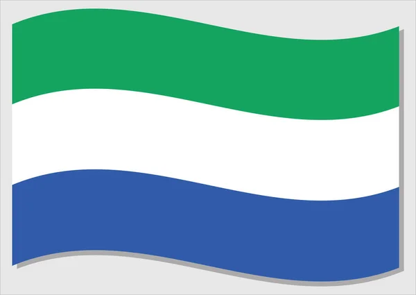 Κυματιστή Σημαία Της Σιέρρα Λεόνε Κυματίζοντας Σημαία Της Σιέρα Λεόνε — Διανυσματικό Αρχείο
