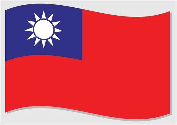 Векторная Графика Флага Тайваня Размахиваю Флагом Тайваня Флаг Тайваня Волна — стоковый вектор