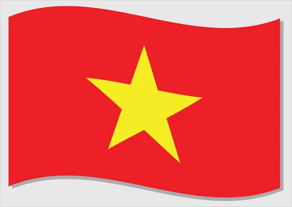 Lambaikan Bendera Vektor Grafik Vietnam Lambaikan Gambar Bendera Vietnam Gelombang - Stok Vektor