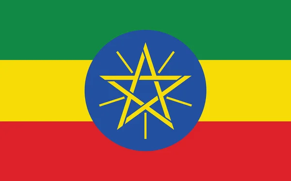 Etiopía Bandera Vector Gráfico Rectángulo Etiopía Bandera Ilustración Etiopía Bandera — Archivo Imágenes Vectoriales