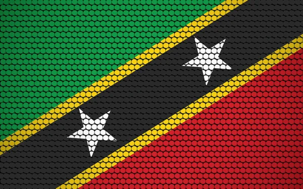 Abstrakt Flagga Saint Kitts Och Nevis Gjord Cirklar Saint Christopher — Stock vektor
