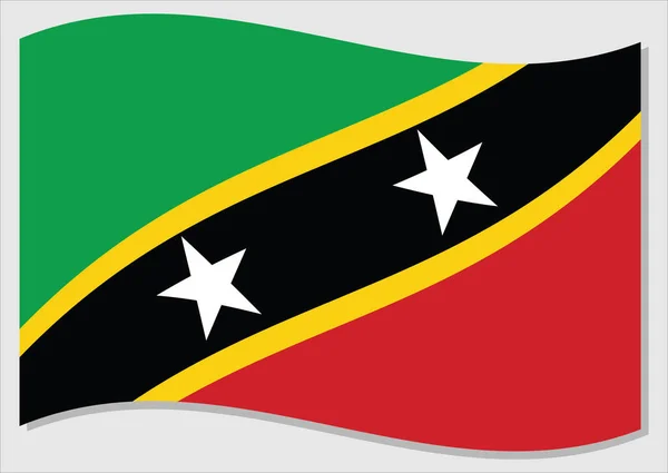 Bandeira Ondulante São Cristóvão Nevis Vetor Gráfico Acenando Com Bandeira — Vetor de Stock