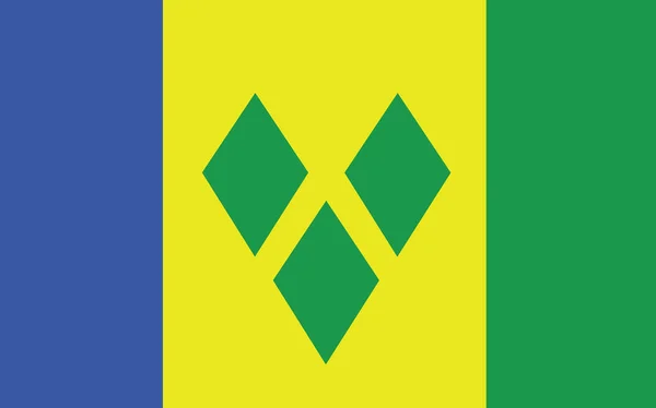 Saint Vincent Grenadines Vlag Vectorgrafiek Rechthoek Vincentiaanse Vlag Illustratie Vlag — Stockvector