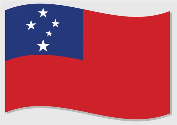 Waving Flag Samoa Vector Graphic Waving Samoan Flag Illustration Samoa — Stock Vector