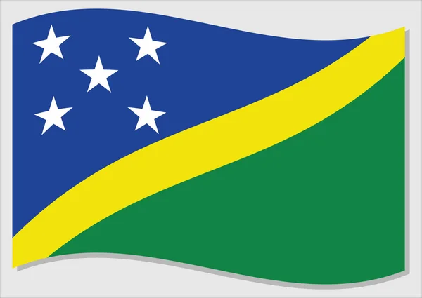 Sventolando Bandiera Delle Isole Salomone Grafica Vettoriale Sventolando Solomon Islander — Vettoriale Stock