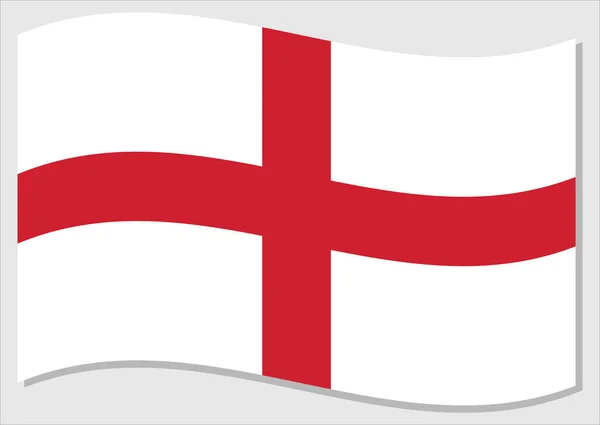 イギリスのベクトルグラフィックの波のフラグ 英語の旗のイラストを振って 風の中でのイギリスの国旗波は自由と独立の象徴です — ストックベクタ