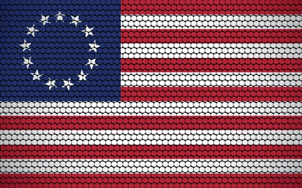 Bandera Abstracta Estados Unidos Hecha Círculos Bandera Americana Diseñada Con — Archivo Imágenes Vectoriales