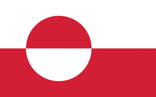 Grafický Vektor Grónska Obdélníková Ilustrace Vlajky Grónska Vlajka Grónska Symbolem — Stockový vektor