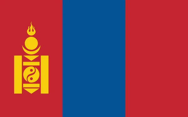 Mongolia Gráfico Vectorial Bandera Ilustración Bandera Mongol Rectángulo Bandera Mongolia — Archivo Imágenes Vectoriales