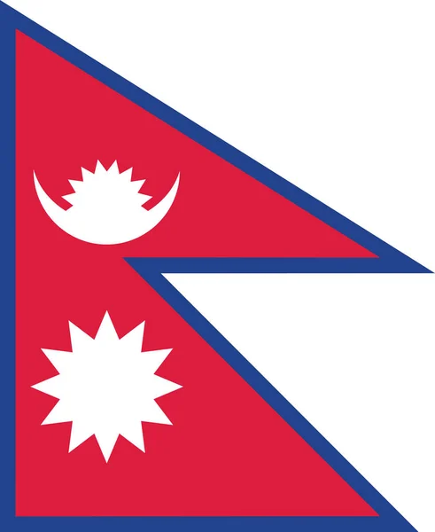 Nepalese Vlag Vectorgrafiek Rechthoek Nepalese Vlag Illustratie Nepal Land Vlag — Stockvector