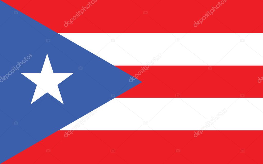 Puerto Rico flag vector graphic. Rectangle Puerto Rican flag illustration. Puerto Rico country flag is a symbol of freedom, patriotism and independence.