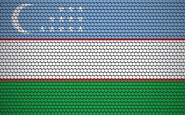 Bandera Abstracta Uzbekistán Hecha Círculos Bandera Uzbekistán Diseñada Con Puntos — Archivo Imágenes Vectoriales