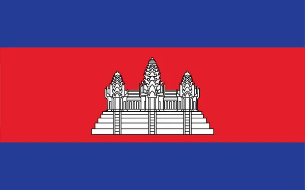 Cambodia Flag Vector Graphic Rectangle Cambodian Flag Illustration Cambodia Country — Stock Vector