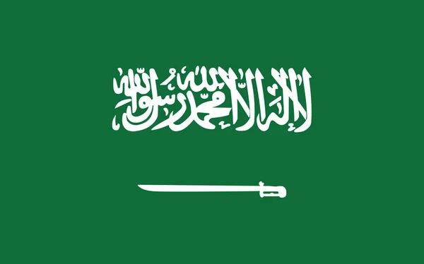 沙特阿拉伯国旗矢量图形 矩形沙特阿拉伯国旗插图 沙特阿拉伯国旗是自由 爱国主义和独立的象征 — 图库矢量图片