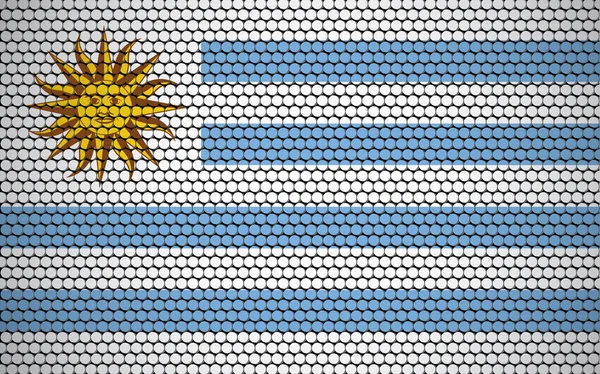 Uruguay 'ın daireden yapılmış soyut bayrağı. Renkli noktalarla tasarlanmış Uruguay bayrağı modern ve fütüristik bir görünüm kazandırıyor..
