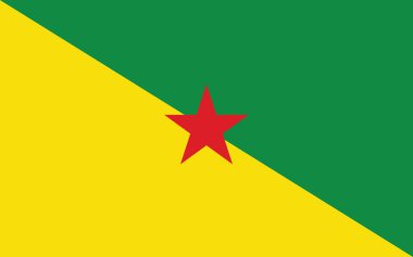 Fransız Guyanası bayrak vektör grafiği. Dikdörtgen Guyanese bayrak çizimi. Fransız Guyanası bayrağı özgürlük, vatanseverlik ve bağımsızlığın bir sembolüdür..