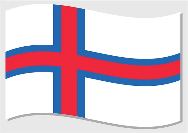 Waving Flag Faroe Island Vector Graphic Waving Faroese Flag Illustration — Stock Vector